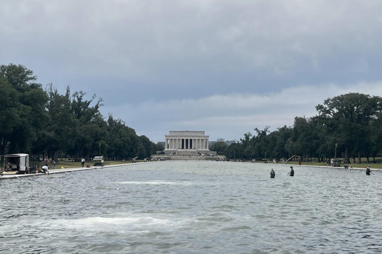 Las algas retornan al estanque reflectante de Washington tras la remodelación de Trump